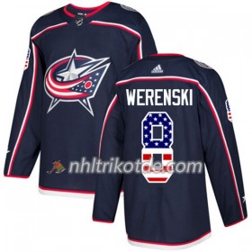 Blue Jackets Trikot Zach Werenski 8 Adidas 2017-2018 Marineblau USA Flag Fashion Authentic - Herren